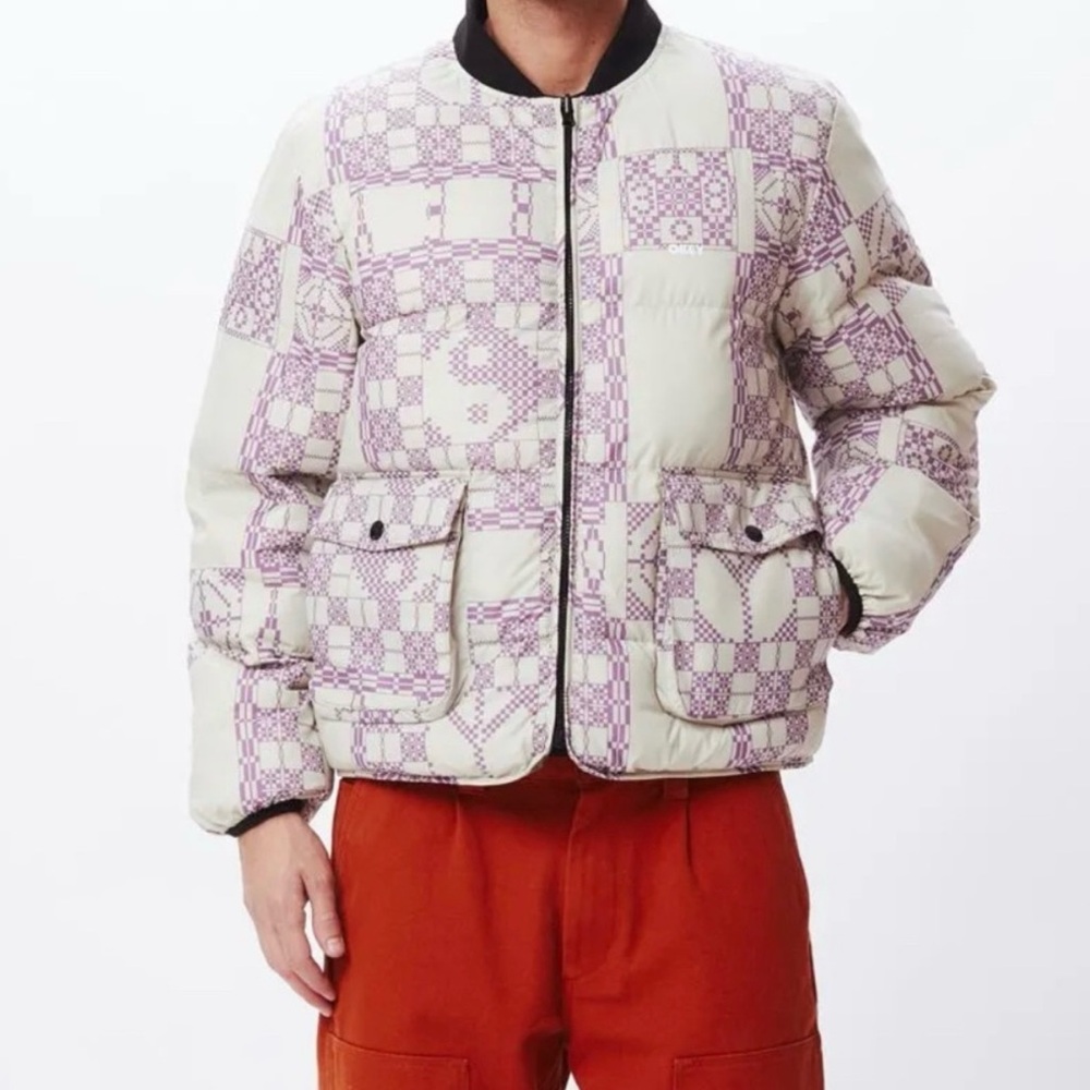 Obey Men's Khaki Puffer Jacket